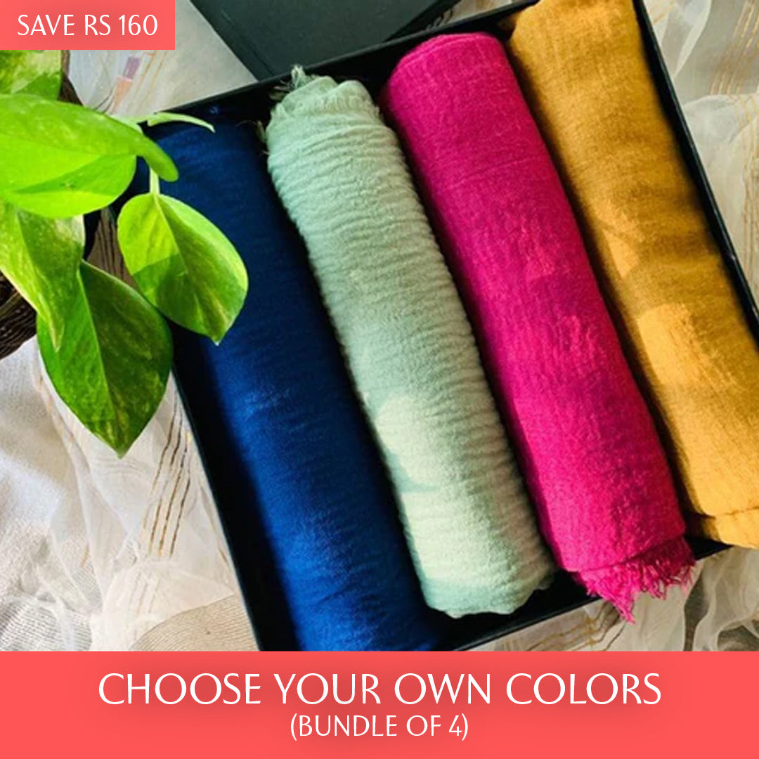 Crinkle Crimps – Bundle Of 4 - Scarfs.pk