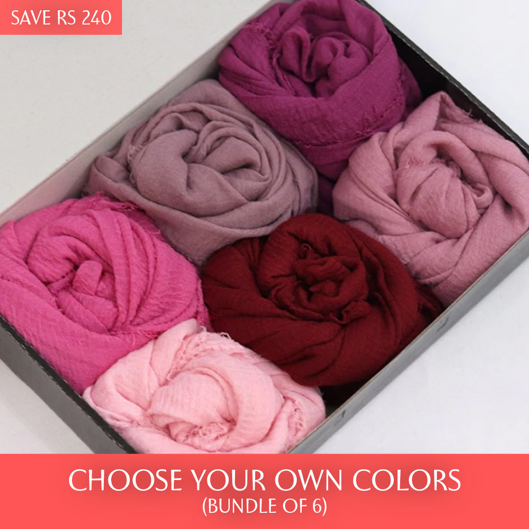 Crinkle Crimps – Bundle Of 6 - Scarfs.pk