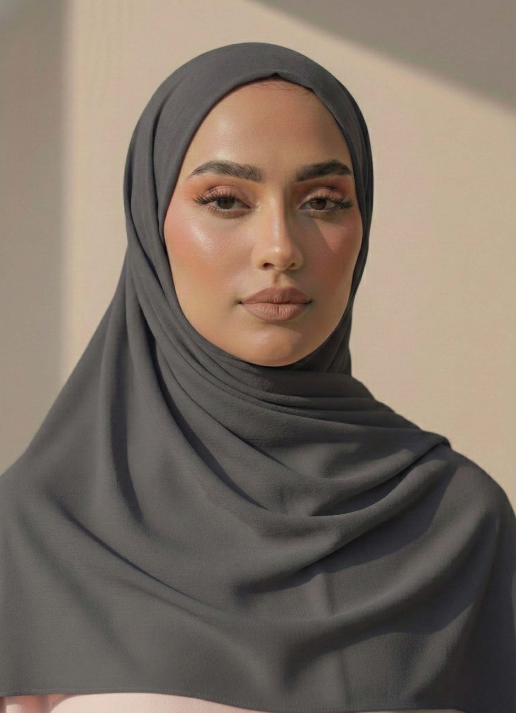Georgette Hijab – Dark Grey