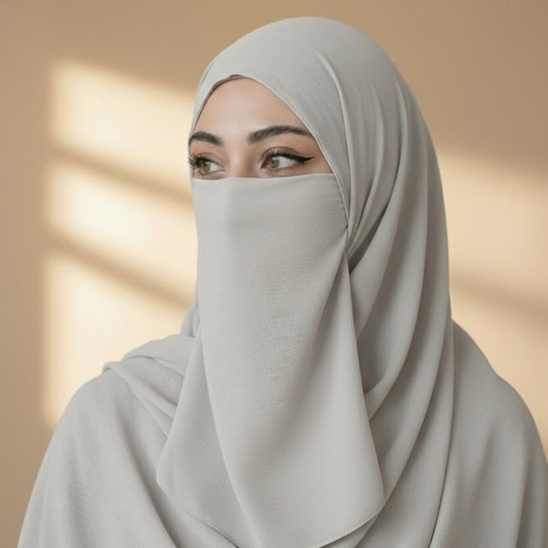 Half Niqab - Pure White