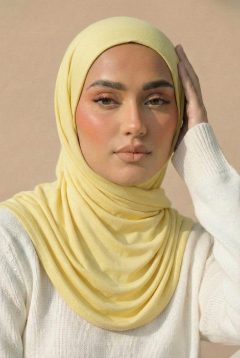 Jersey Hijab - Light Lemon
