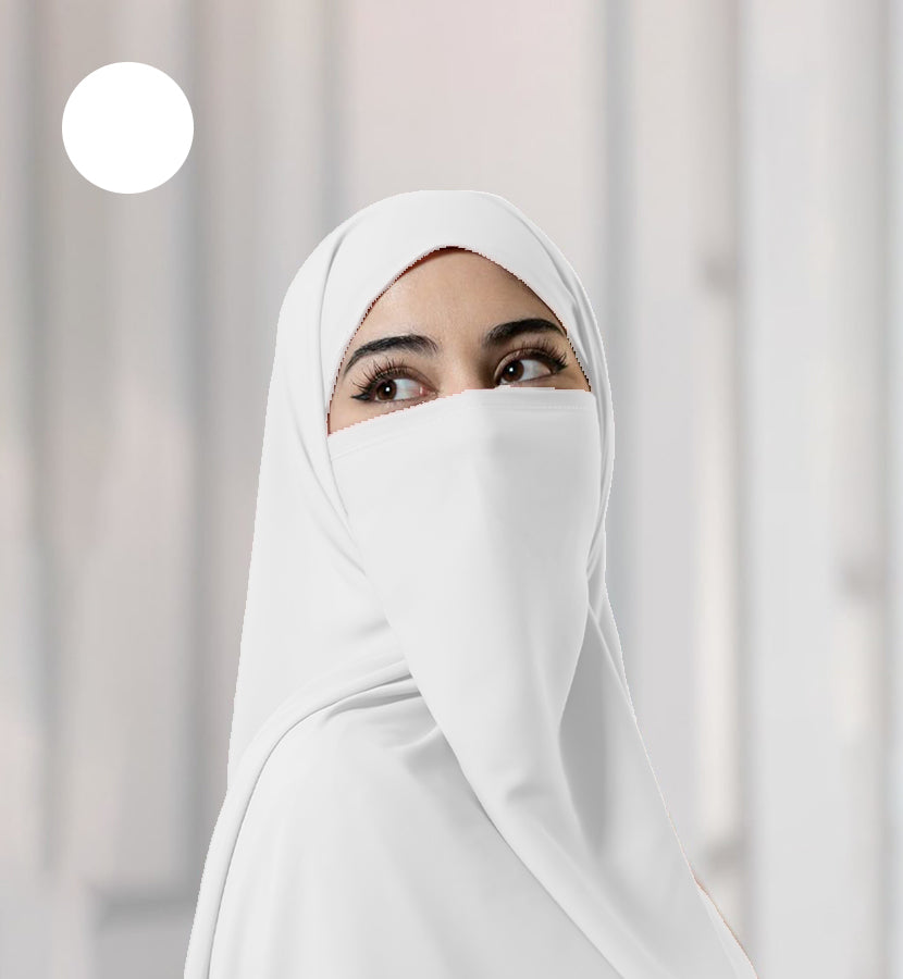 Half Niqab - Pure White