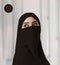 Half Niqab - Chestnut Brown - Scarfs.pk