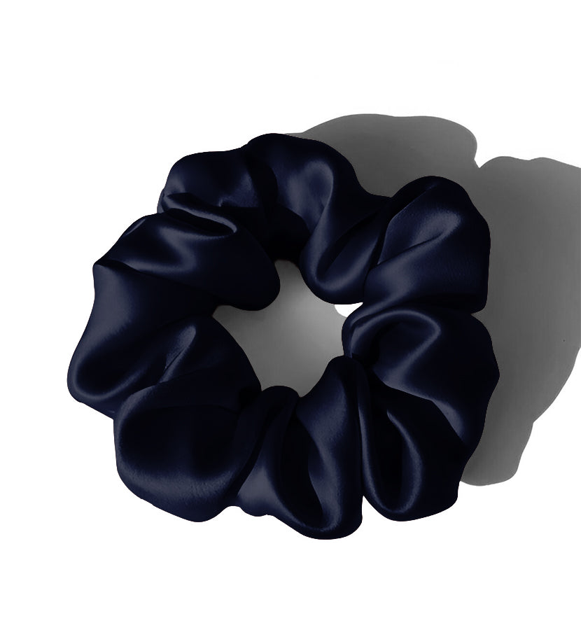 Scrunchie Hair Tie - Navy Blue - Scarfs.pk