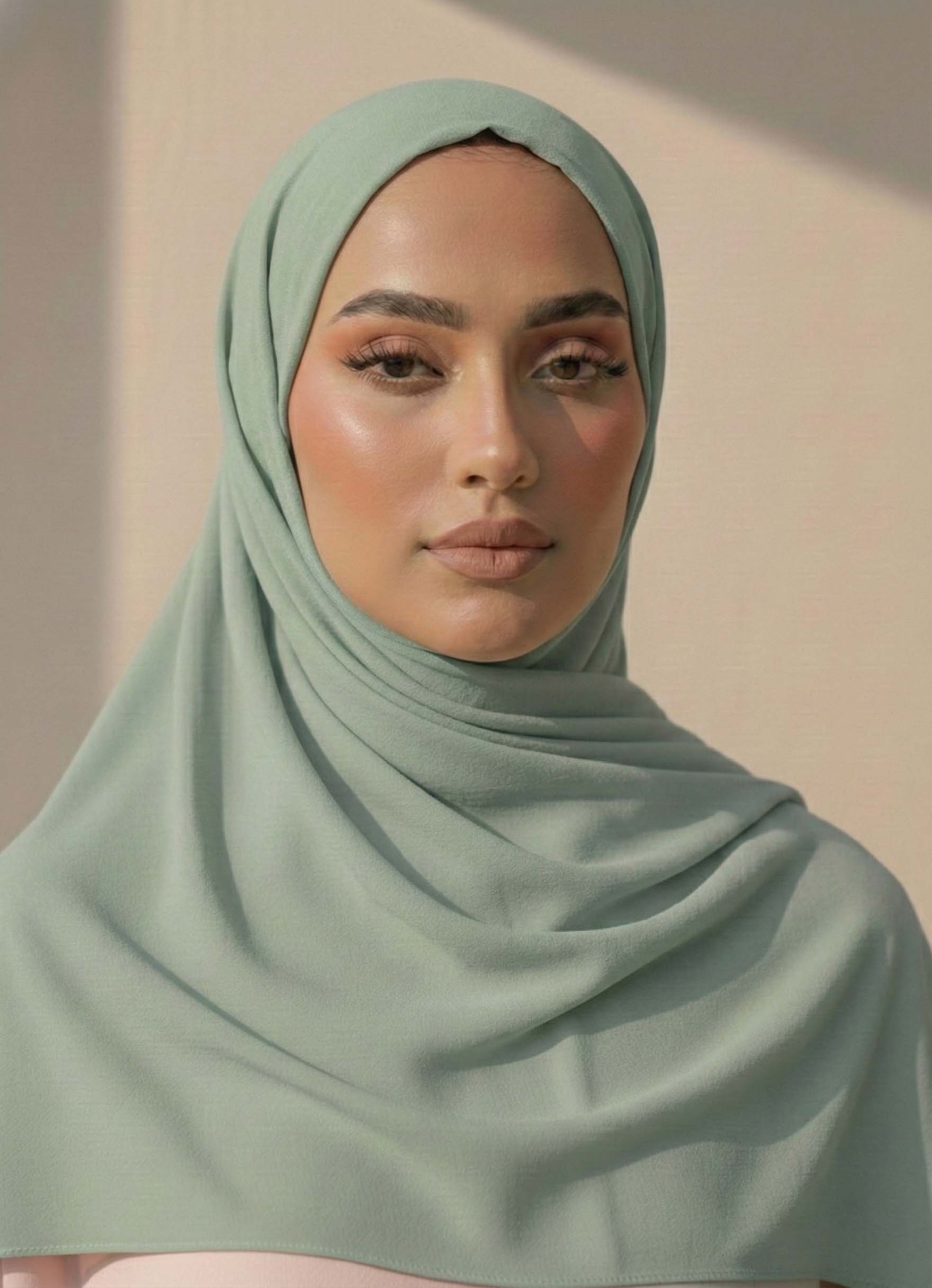 Georgette Hijab – Spring Green