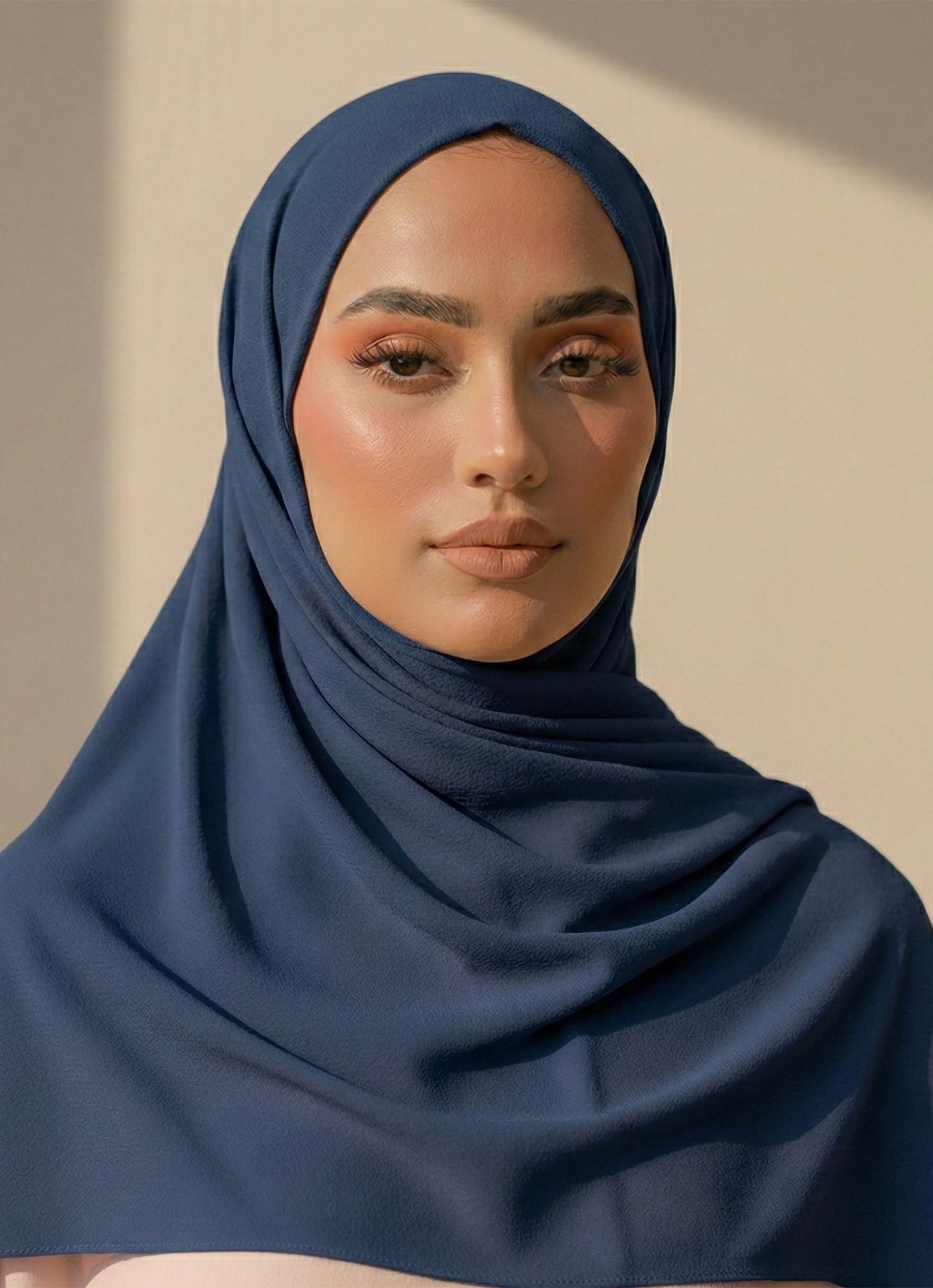 Georgette Hijab – Teal Blue