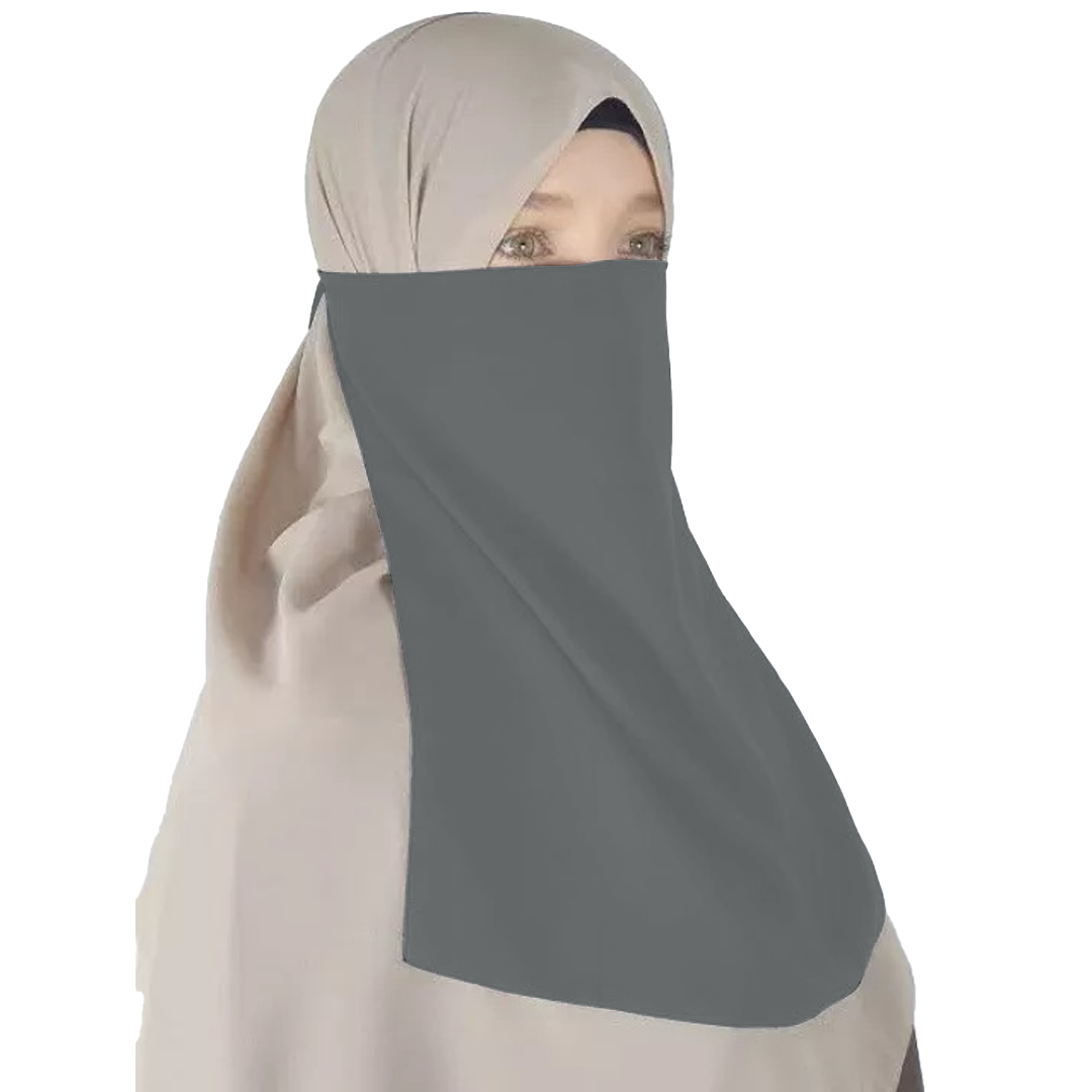 Half Niqab - Light Grey