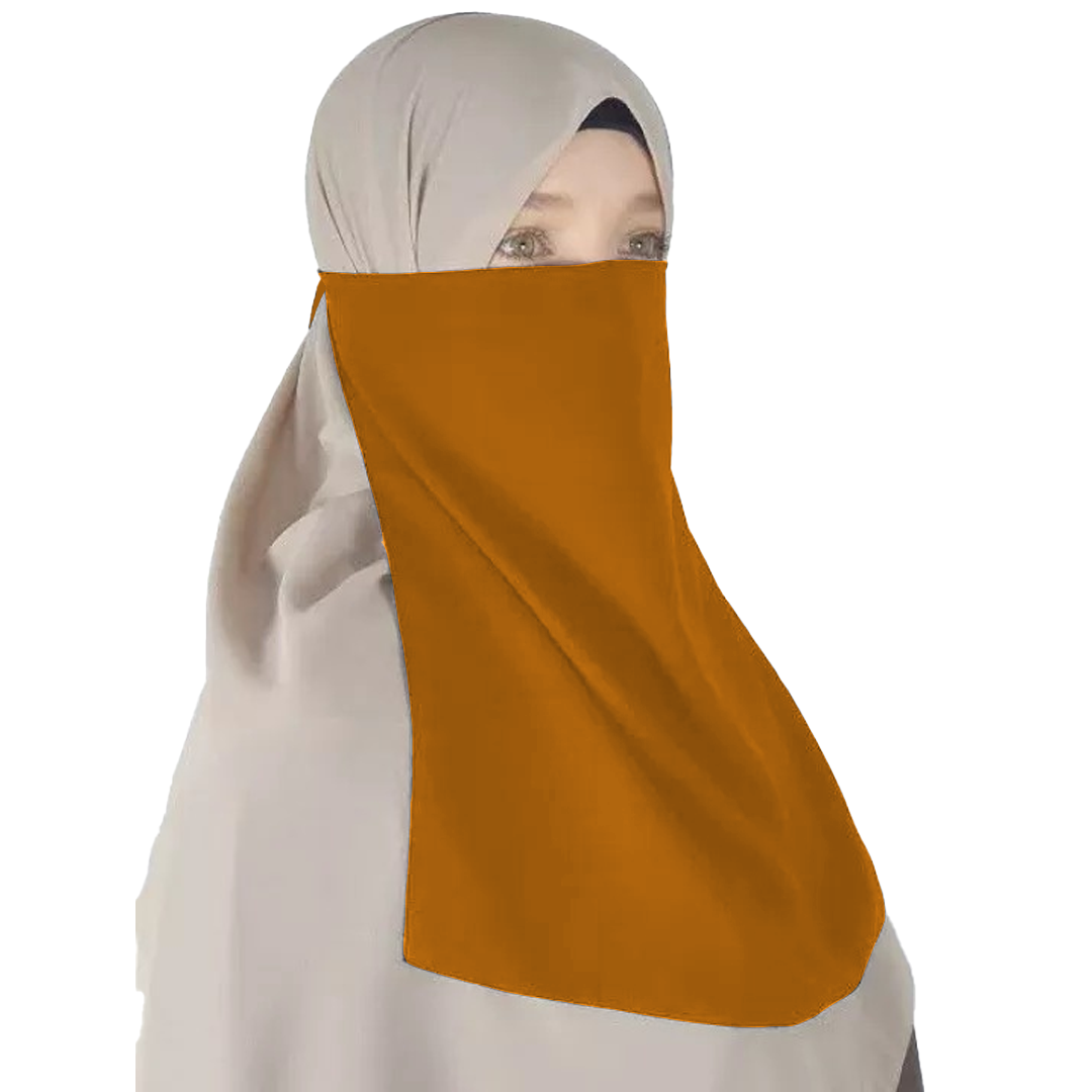 Half Niqab - Mustard - Scarfs.pk