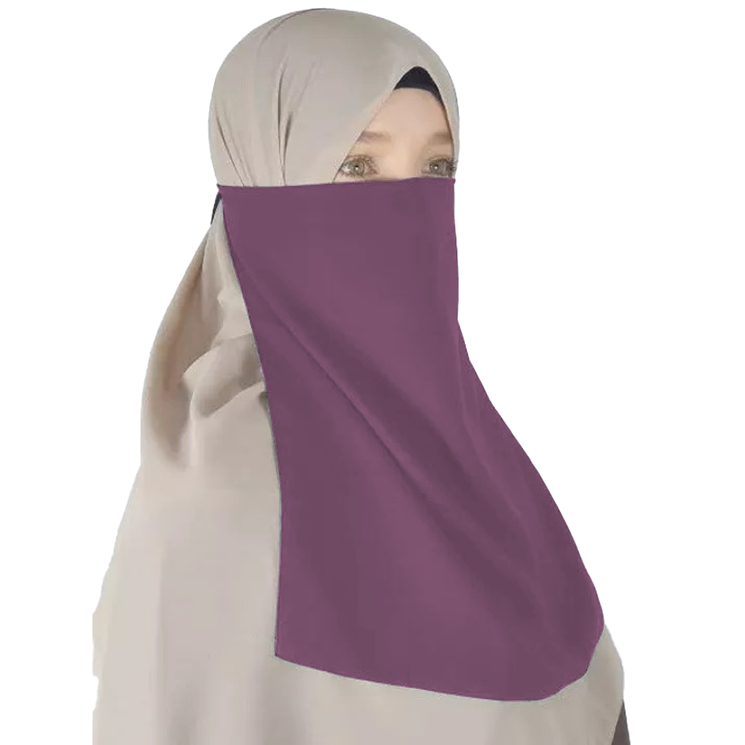 Half Niqab - Purple - Scarfs.pk