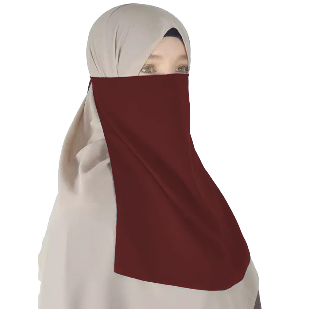 Half Niqab - Maroon