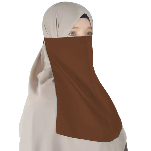 Half Niqab - Camel - Scarfs.pk