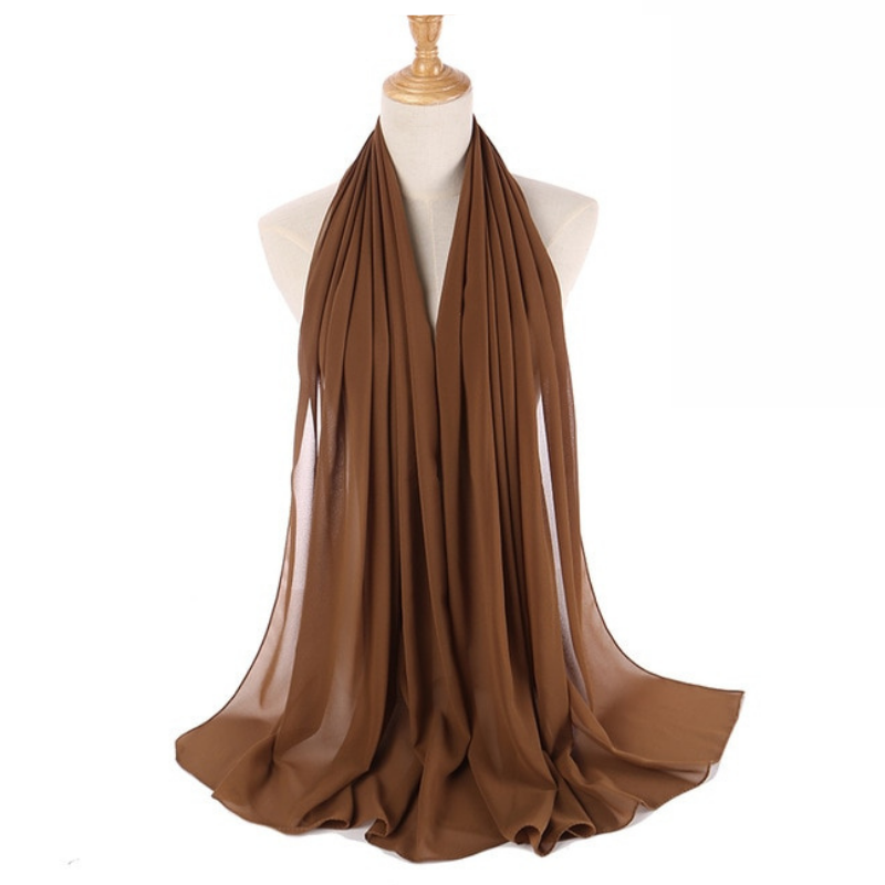 Georgette Hijab – Brown - Scarfs.pk