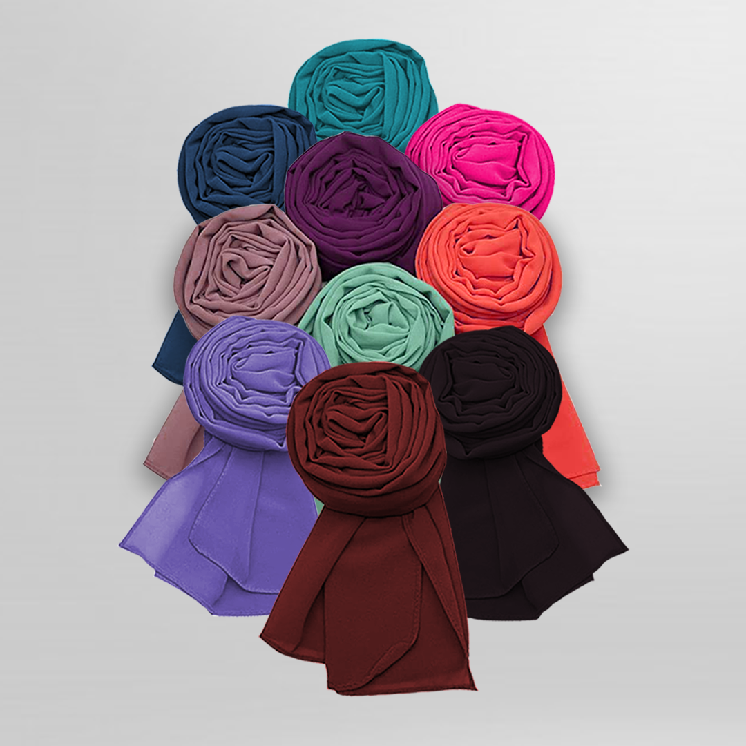 Georgette – Bundle Of 10 - Scarfs.pk #1 Online Hijab Store