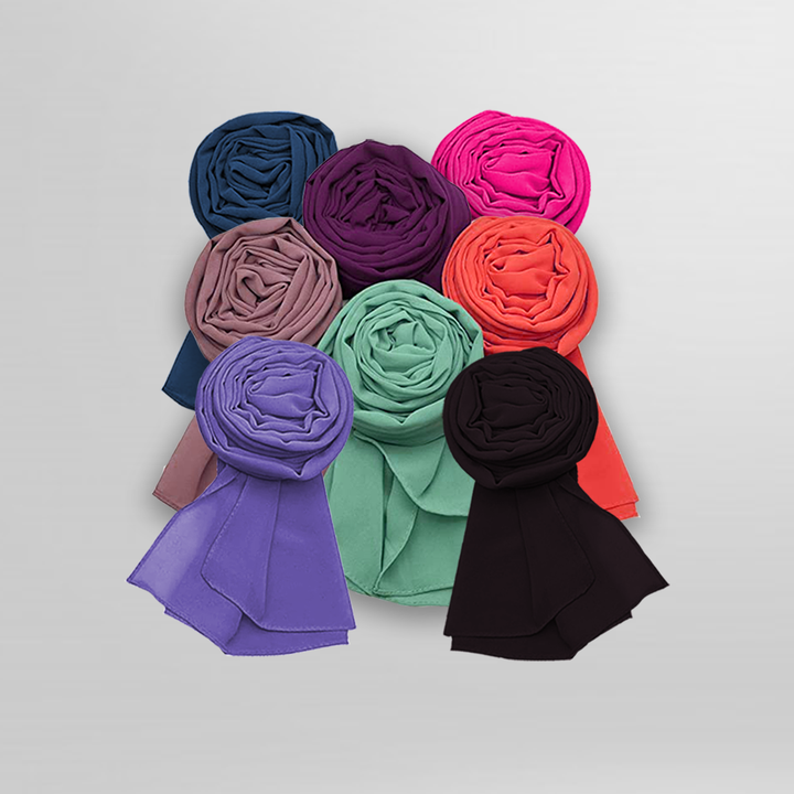 Georgette – Bundle Of 8 - Scarfs.pk #1 Online Hijab Store