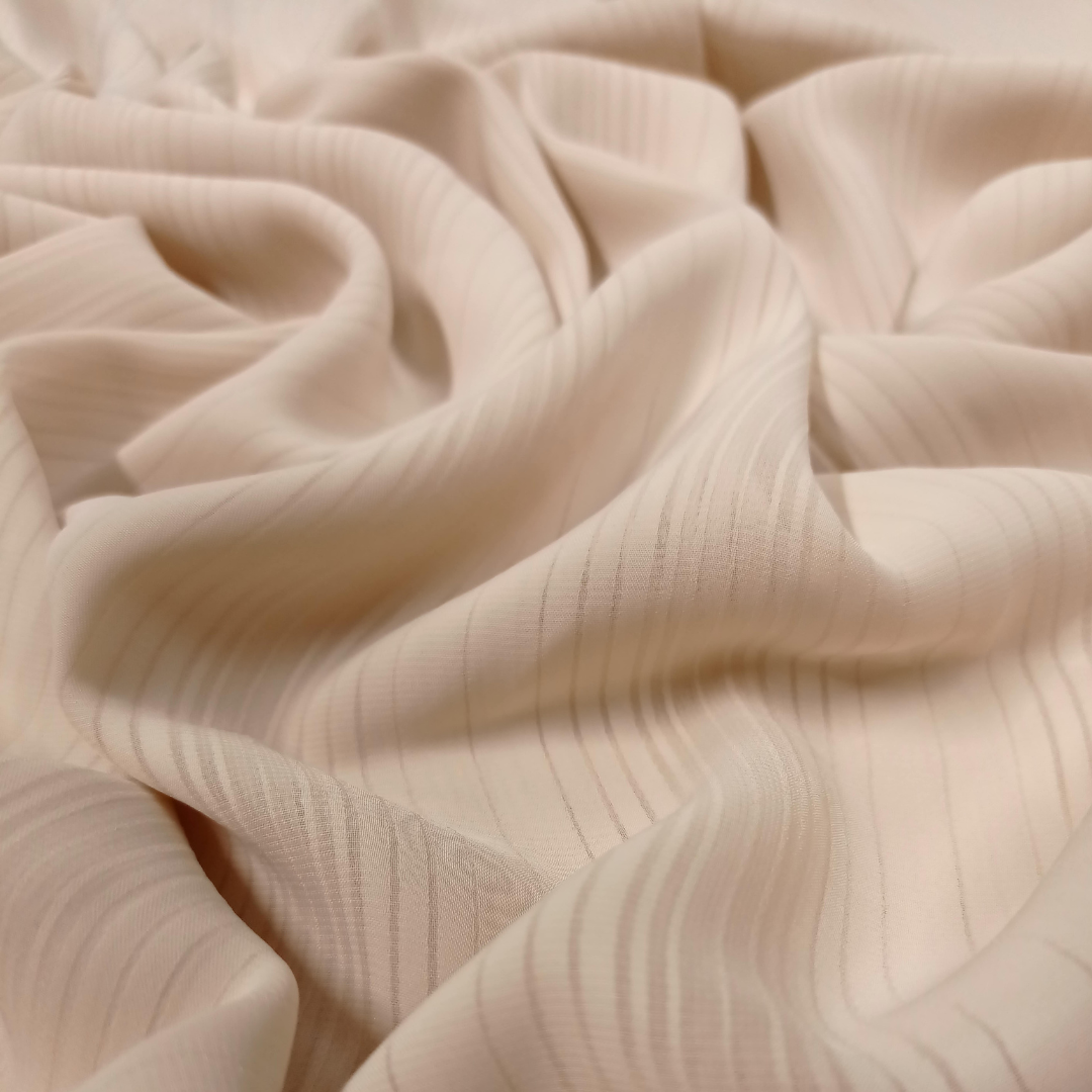 Pleated Textured Silk Hijabs – Cream
