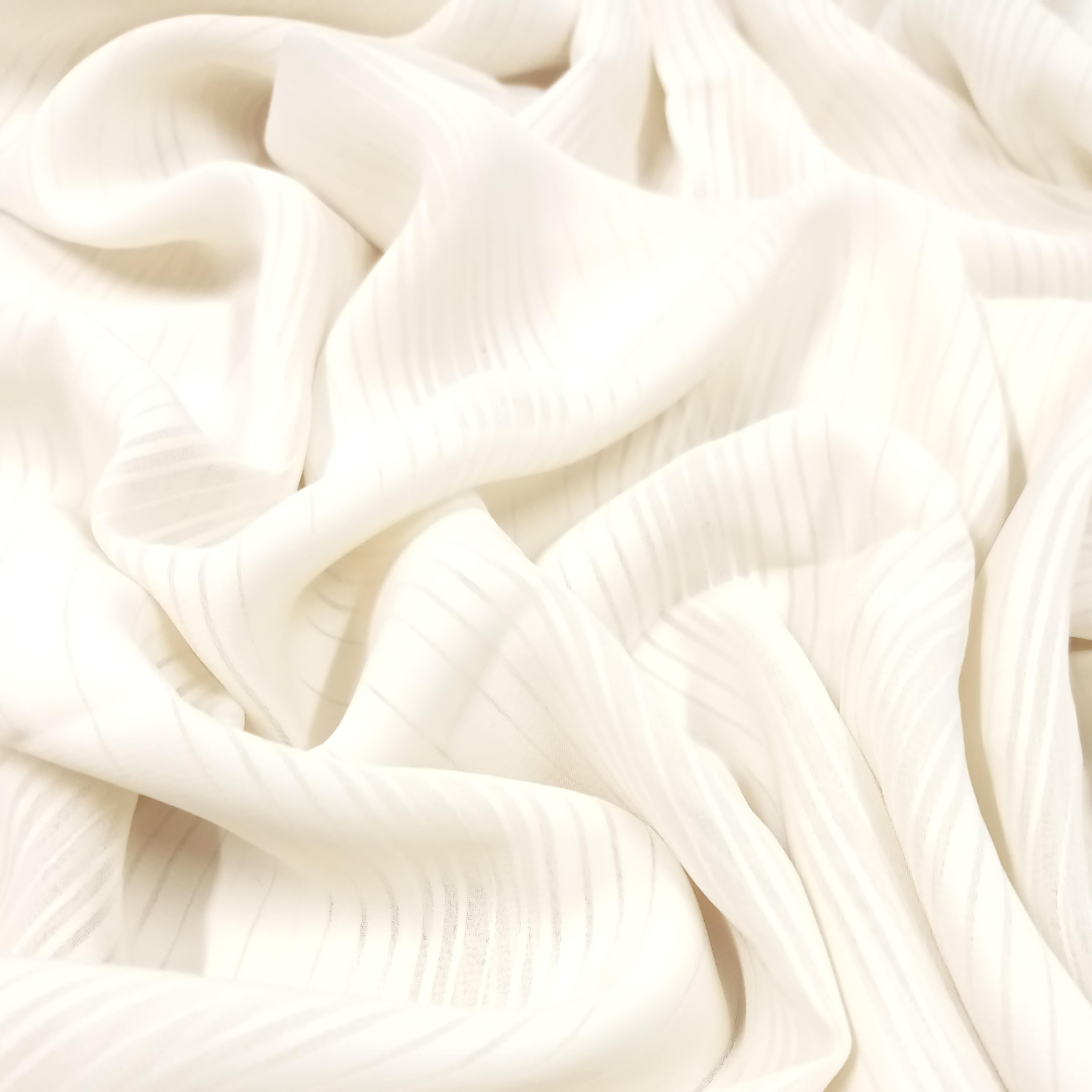 Pleated Textured Silk Hijabs – Pure White - Scarfs.pk