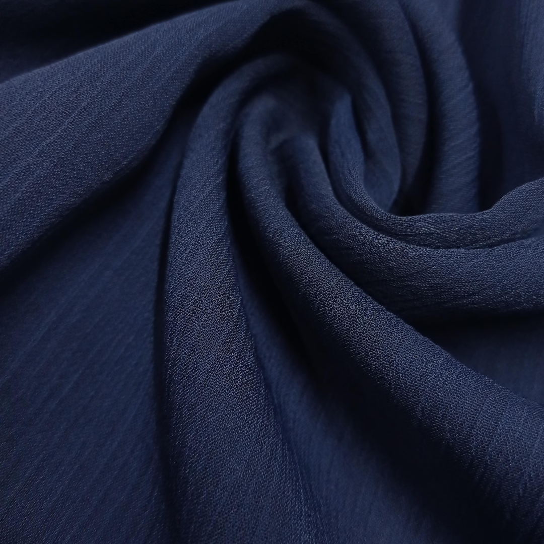 Crinkle Chiffon - Navy Blue