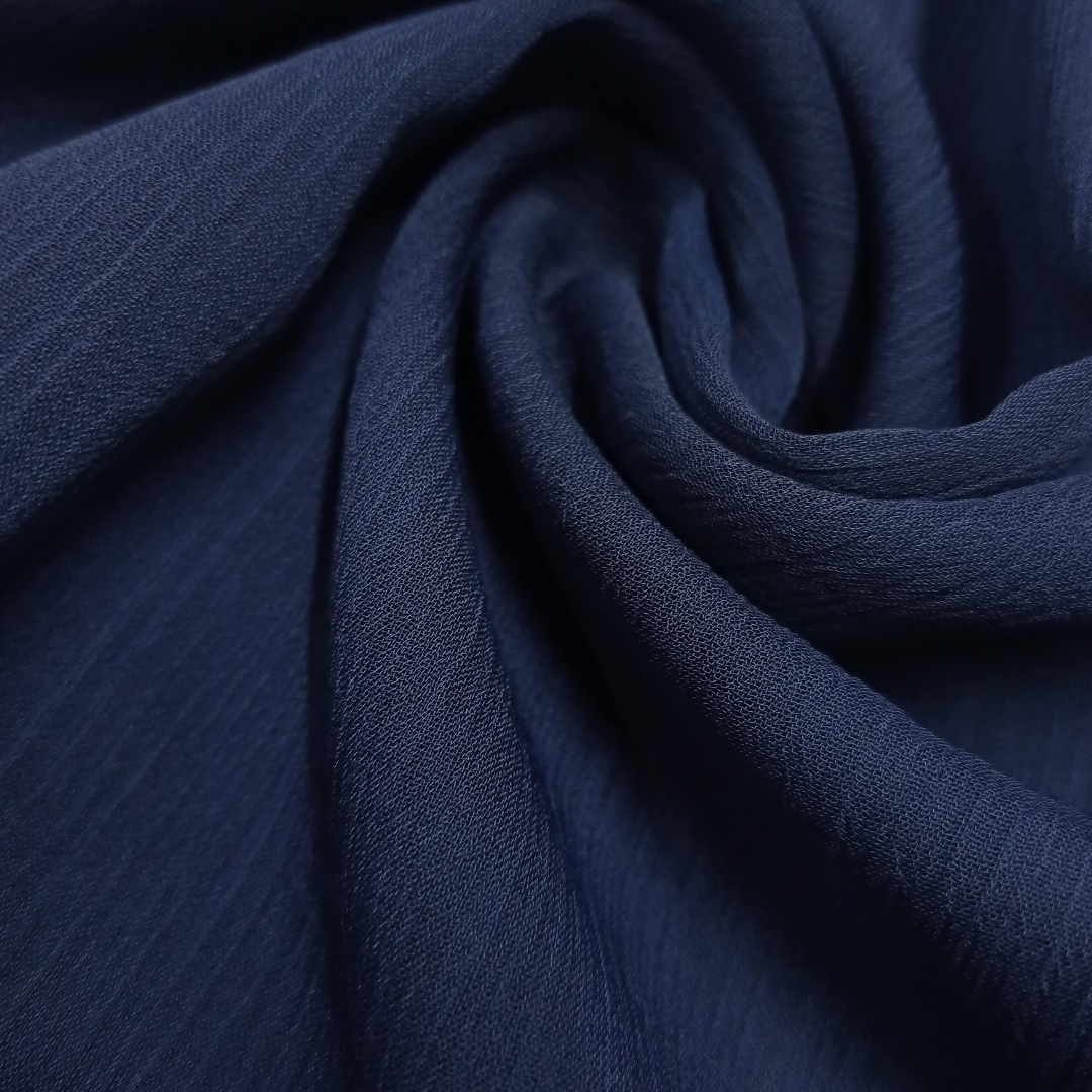 Crinkle Chiffon - Navy Blue - Scarfs.pk