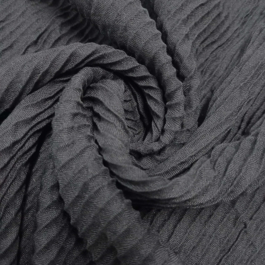 Crinkle Lawn - Black - Scarfs.pk
