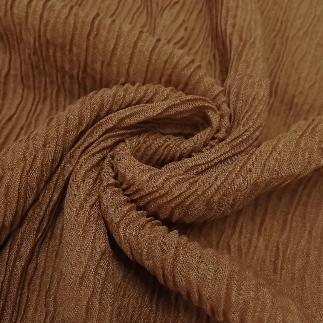 Crinkle Lawn - Camel - Scarfs.pk