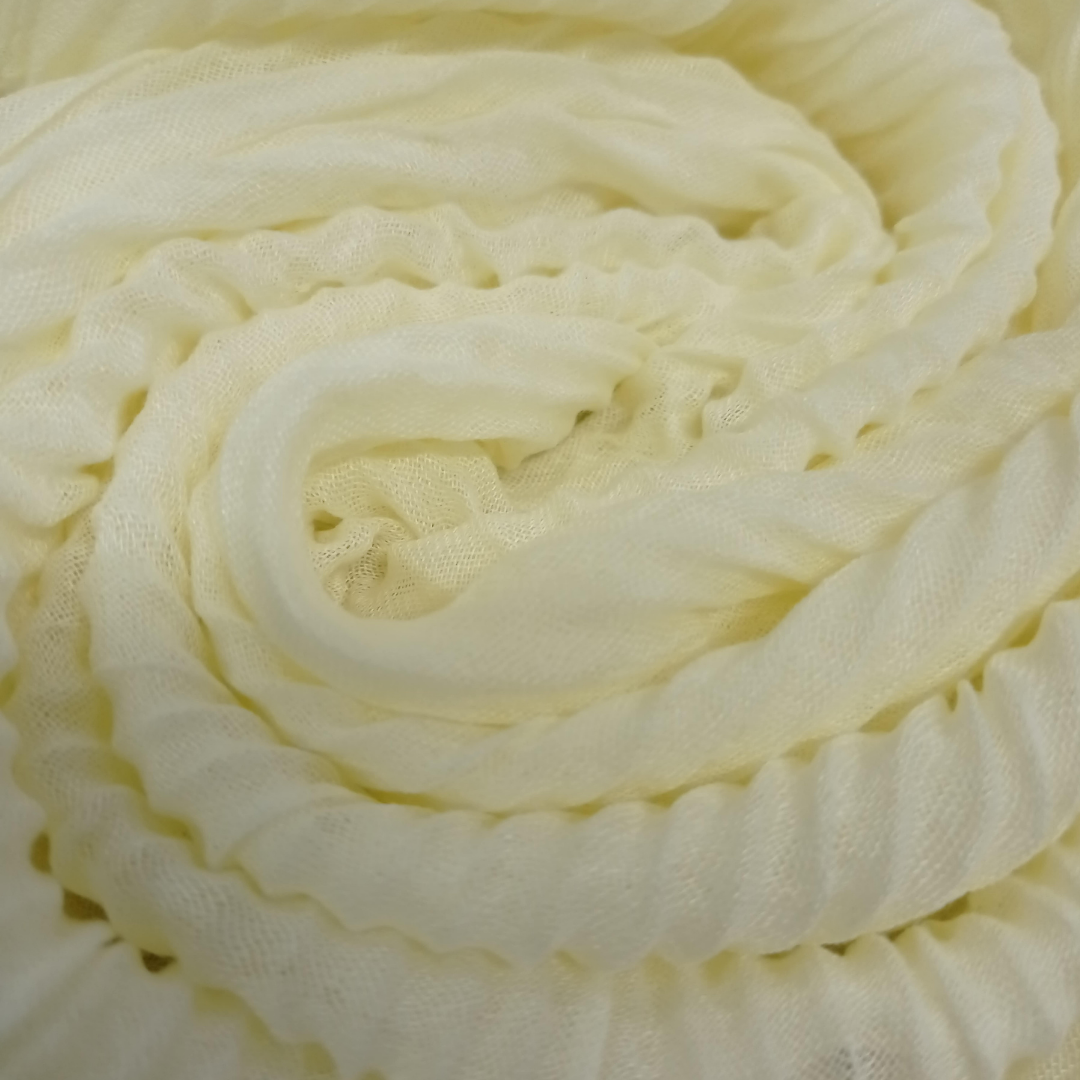 Crinkle Lawn - Cream - Scarfs.pk