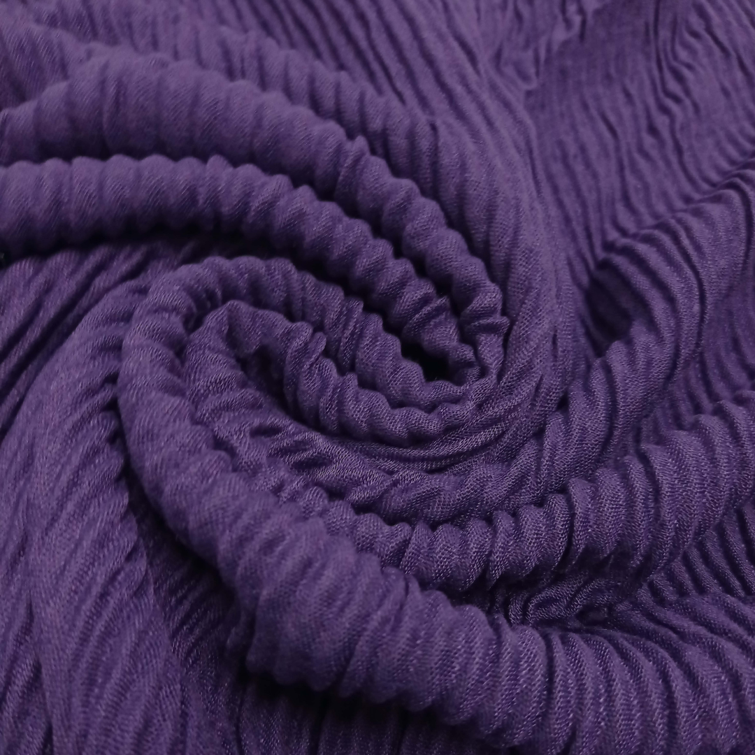 Crinkle Lawn - Dark Purple - Scarfs.pk