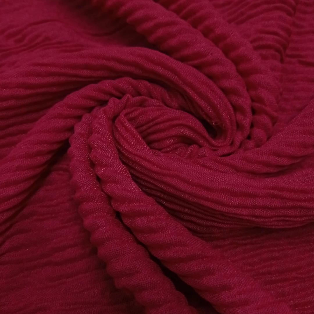 Crinkle Lawn - Maroon