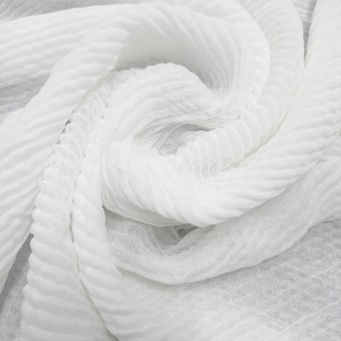 Crinkle Lawn - White - Scarfs.pk