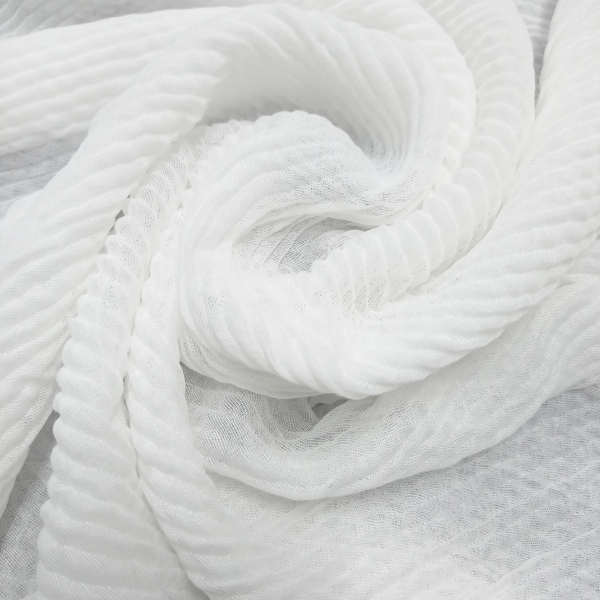 Crinkle Lawn - White - Scarfs.pk