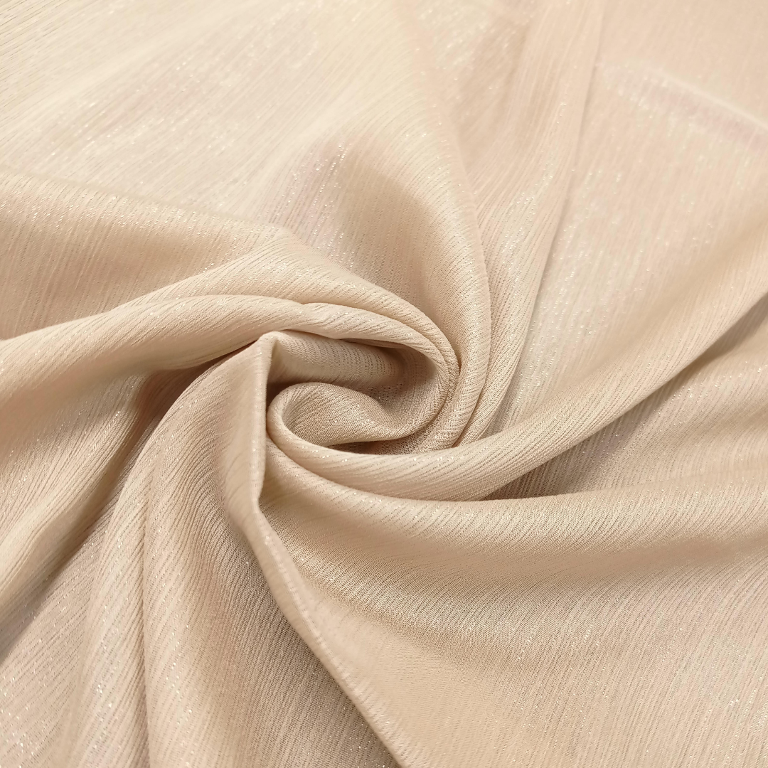 Crinkle Chiffon Zari Coated (Occasions Partner) - Biscotti