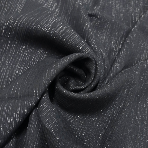 Crinkle Chiffon Zari Coated (Occasions Partner) - Black - Scarfs.pk