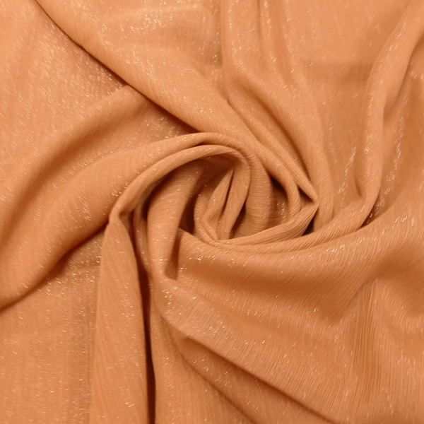 Crinkle Chiffon Zari Coated (Occasions Partner) - Caramel - Scarfs.pk