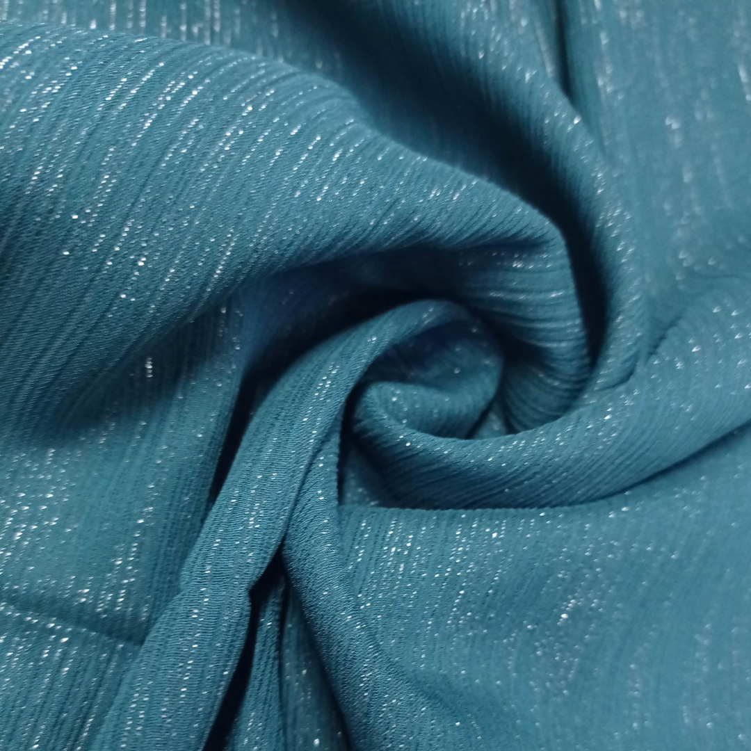 Crinkle Chiffon Zari Coated (Occasions Partner) - Emerald Green - Scarfs.pk