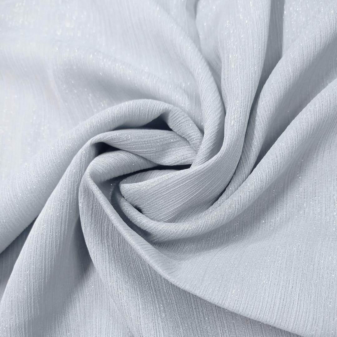 Crinkle Chiffon Zari Coated (Occasions Partner) - Light Grey