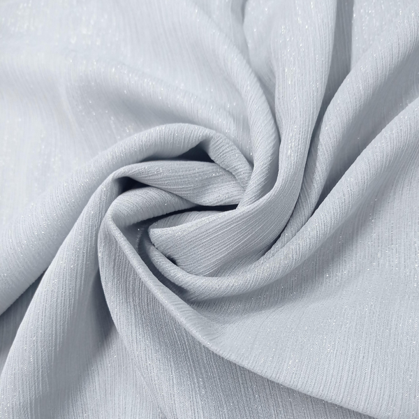 Crinkle Chiffon Zari Coated (Occasions Partner) - Light Grey - Scarfs.pk