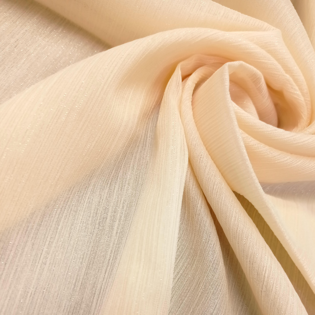 Crinkle Chiffon Zari Coated (Occasions Partner) - Peach - Scarfs.pk