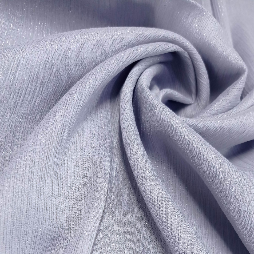Crinkle Chiffon Zari Coated (Occasions Partner) - Smog Grey - Scarfs.pk