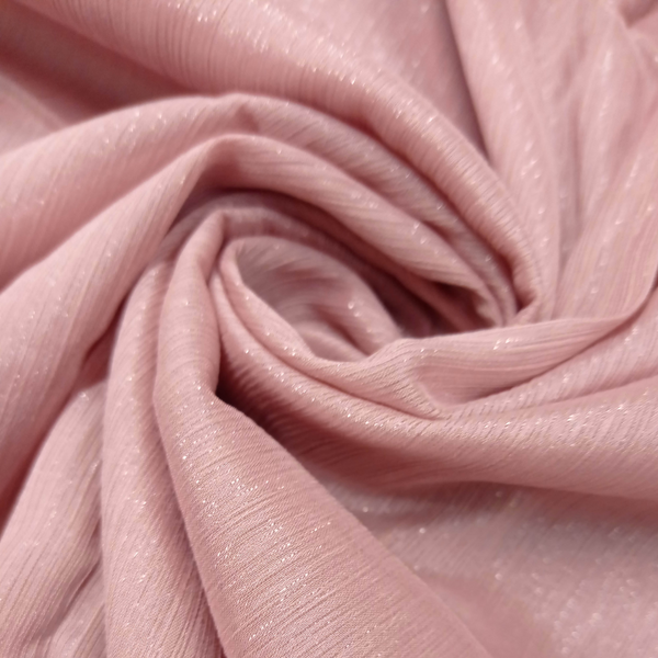 Crinkle Chiffon Zari Coated (Occasions Partner) - Tea Pink - Scarfs.pk