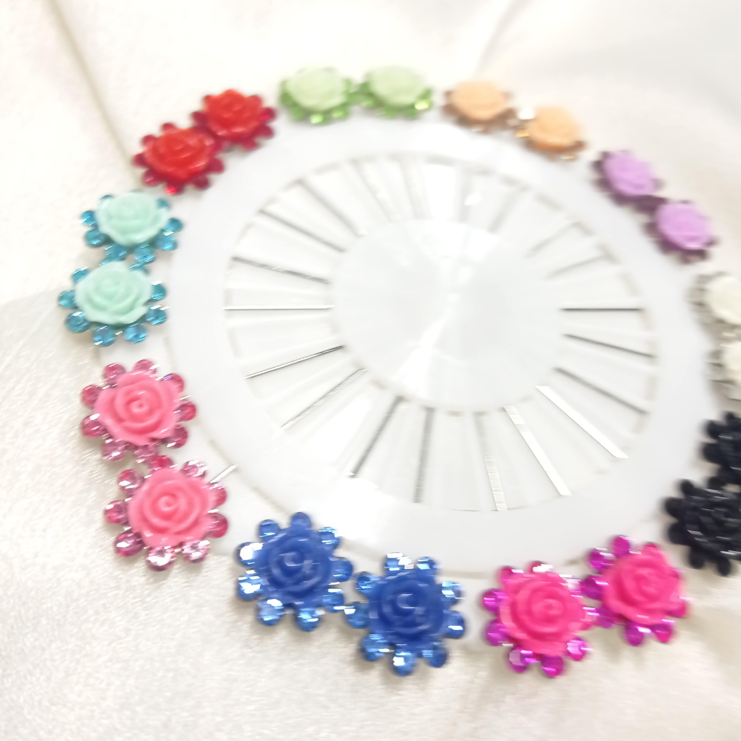 Multi Flowers Pearl Clip Scarfs - Scarfs.pk