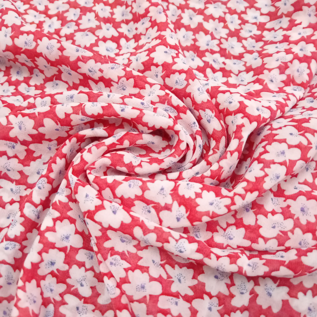 Georgette Printed Hijab - Strawberry