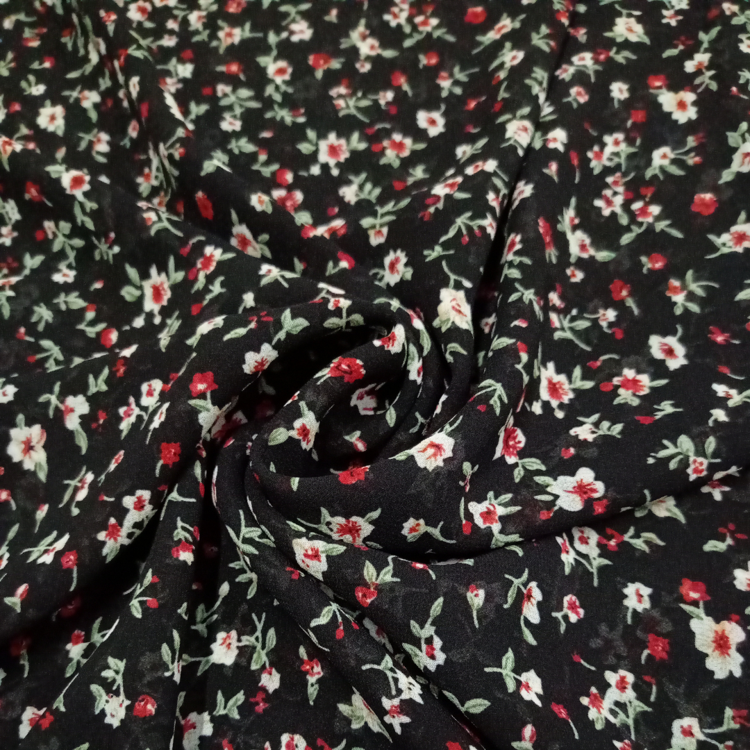 Georgette Printed Hijab - Teal - Scarfs.pk