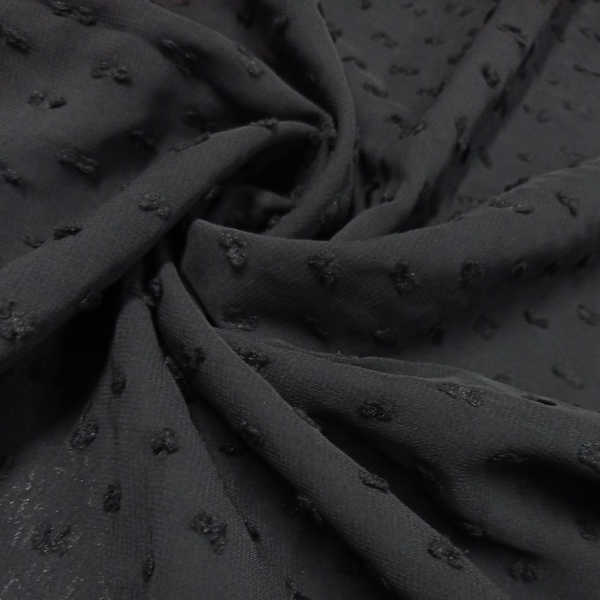 Luxury Pom Pearl Bubble Chiffon Hijab (All seasons star) - Black - Scarfs.pk