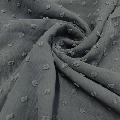 Luxury Pom Pearl Bubble Chiffon Hijab (All seasons star) - Dark Grey - Scarfs.pk