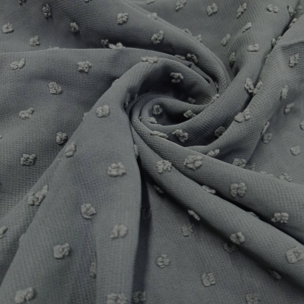 Luxury Pom Pearl Bubble Chiffon Hijab (All seasons star) - Dark Grey - Scarfs.pk