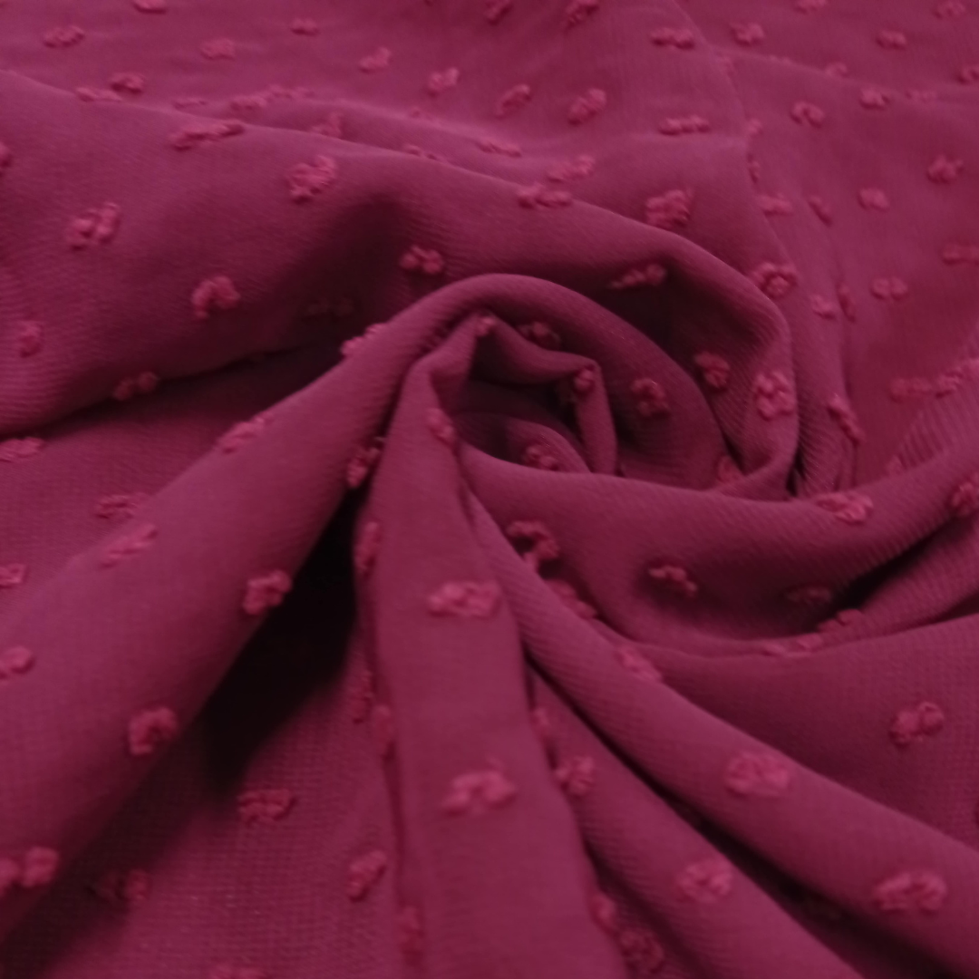 Luxury Pom Pearl Bubble Chiffon Hijab (All seasons star) - Dark Maroon - Scarfs.pk