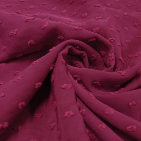 Luxury Pom Pearl Bubble Chiffon Hijab (All seasons star) - Dark Maroon - Scarfs.pk