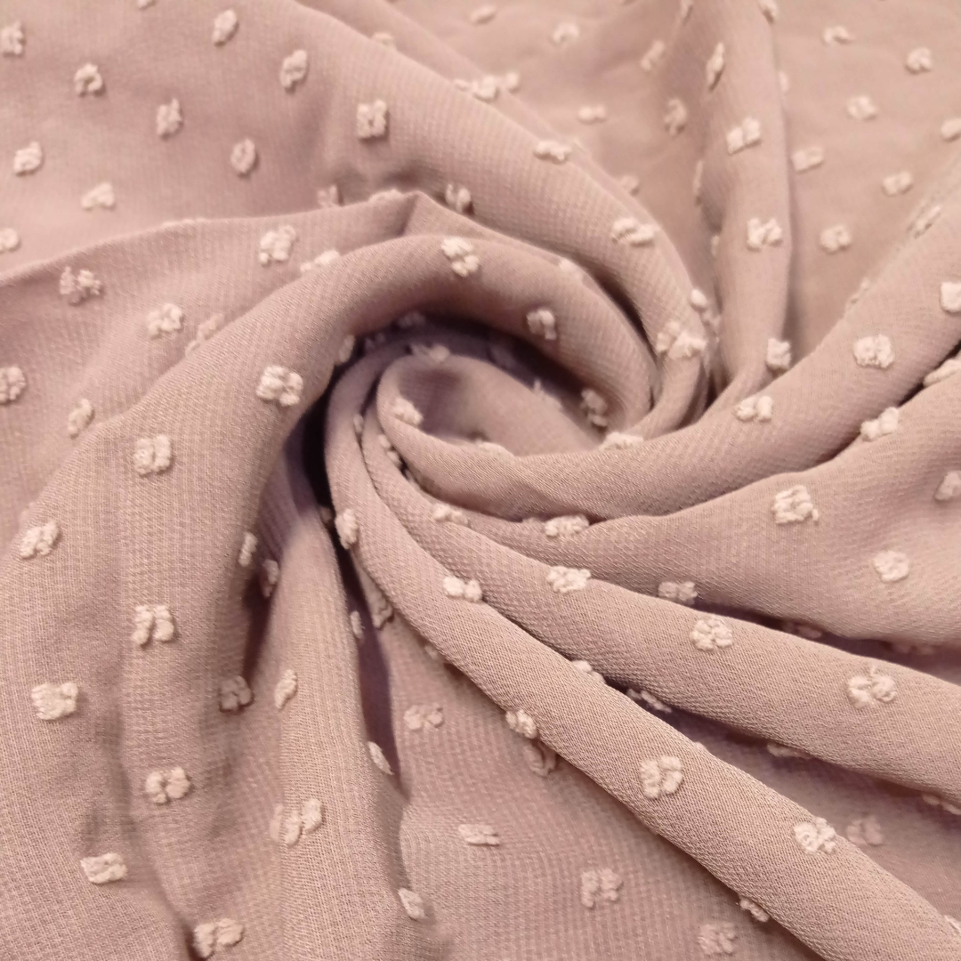 Luxury Pom Pearl Bubble Chiffon Hijab (All seasons star) - Light Pink - Scarfs.pk