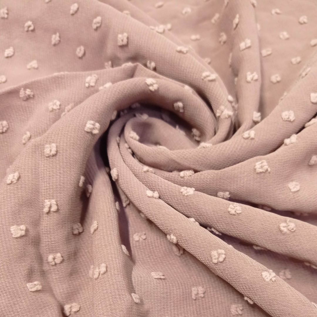 Luxury Pom Pearl Bubble Chiffon Hijab (All seasons star) - Light Pink