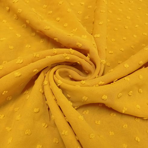 Luxury Pom Pearl Bubble Chiffon Hijab (All seasons star) - Mustard - Scarfs.pk