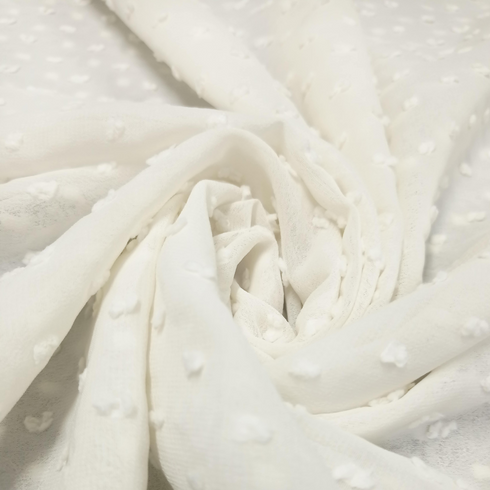 Luxury Pom Pearl Bubble Chiffon Hijab (All seasons star) - Off White - Scarfs.pk